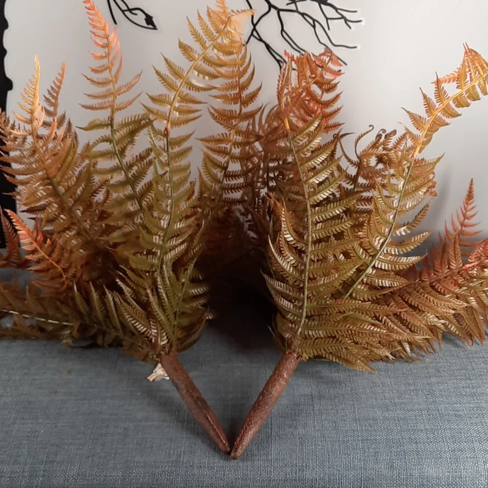 Artificial Fern Bush Silk Flower Arrangement Accent Realistic Fall Autumn